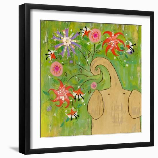 Sparkler Bouquet Elephant-Wyanne-Framed Giclee Print