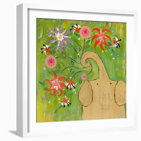 Sparkler Bouquet Elephant-Wyanne-Framed Giclee Print