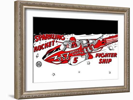 Sparkling Rocket Fighter Ship-null-Framed Art Print