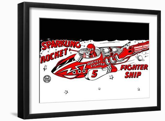 Sparkling Rocket Fighter Ship-null-Framed Art Print