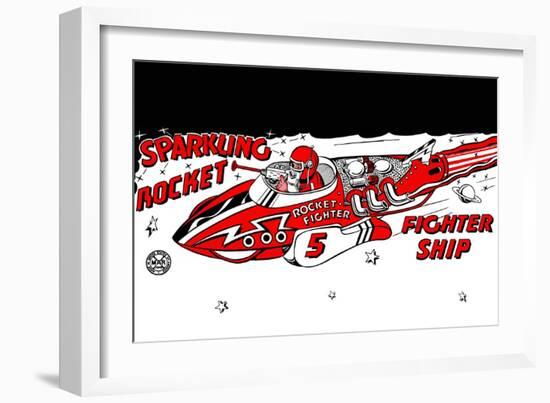 Sparkling Rocket Fighter Ship-null-Framed Art Print