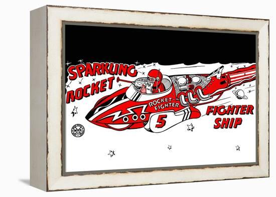 Sparkling Rocket Fighter Ship-null-Framed Stretched Canvas