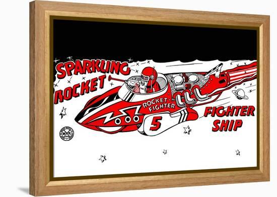 Sparkling Rocket Fighter Ship-null-Framed Stretched Canvas