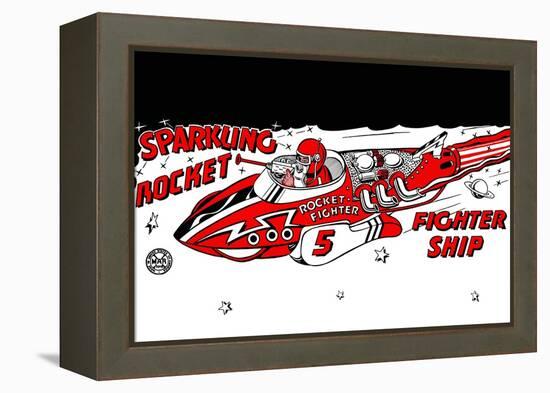 Sparkling Rocket Fighter Ship-null-Framed Stretched Canvas