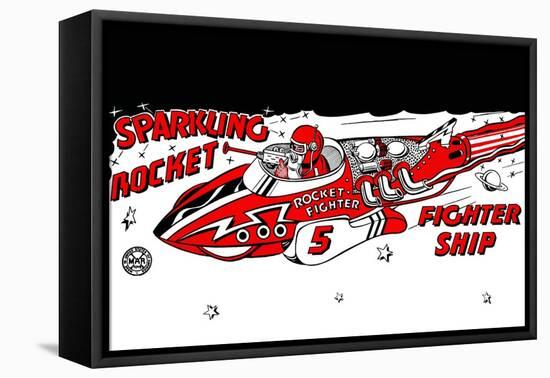 Sparkling Rocket Fighter Ship-null-Framed Stretched Canvas