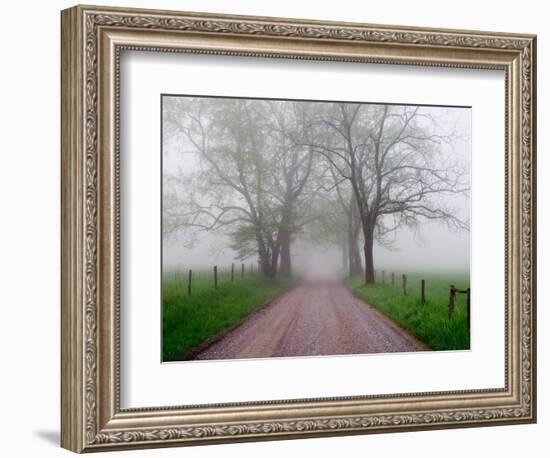 Sparks Lane on Foggy Morning, Cades Cove, Great Smoky Mountains National Park, Tennessee, USA-Adam Jones-Framed Photographic Print