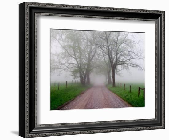 Sparks Lane on Foggy Morning, Cades Cove, Great Smoky Mountains National Park, Tennessee, USA-Adam Jones-Framed Photographic Print