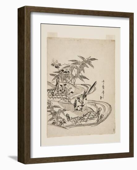 Sparrow (Colour Woodblock Print)-Kitagawa Utamaro-Framed Giclee Print