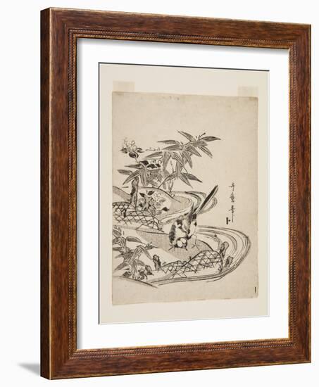 Sparrow (Colour Woodblock Print)-Kitagawa Utamaro-Framed Giclee Print