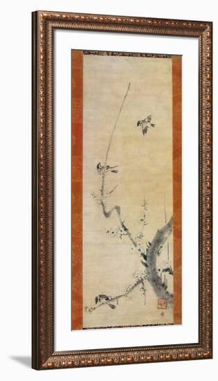 Sparrows and Plum Tree-Kaoo Soozen-Framed Collectable Print