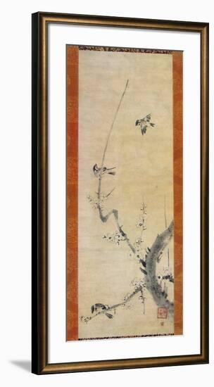Sparrows and Plum Tree-Kaoo Soozen-Framed Collectable Print
