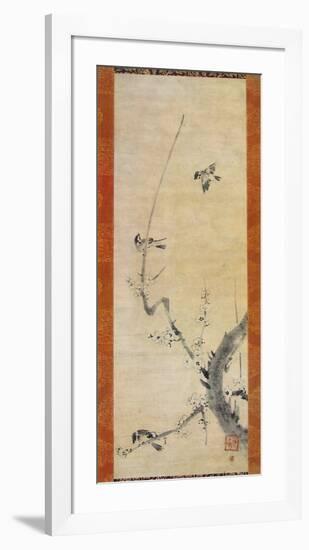 Sparrows and Plum Tree-Kaoo Soozen-Framed Collectable Print