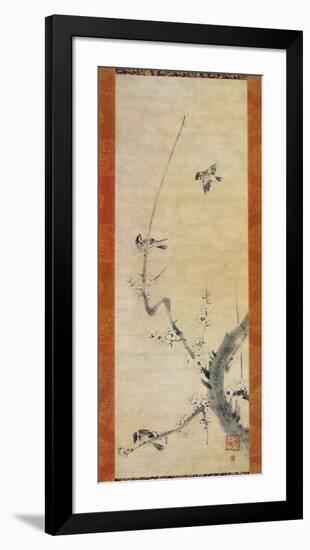 Sparrows and Plum Tree-Kaoo Soozen-Framed Collectable Print