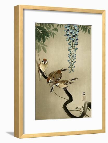 Sparrows and Wisteria-Koson Ohara-Framed Giclee Print