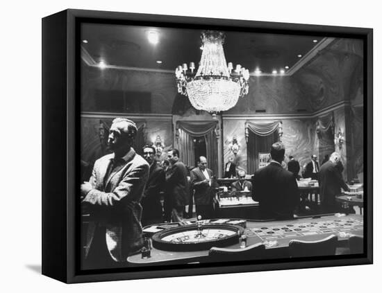 Sparse Crowd at a Casino at the Time of the Diplomatic Break with the Us-null-Framed Premier Image Canvas