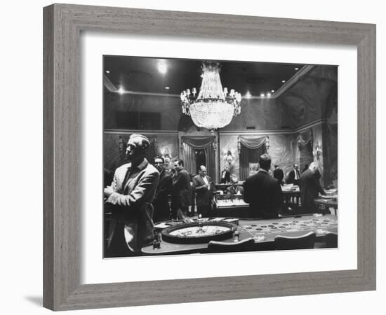 Sparse Crowd at a Casino at the Time of the Diplomatic Break with the Us-null-Framed Photographic Print