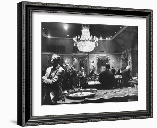 Sparse Crowd at a Casino at the Time of the Diplomatic Break with the Us-null-Framed Photographic Print