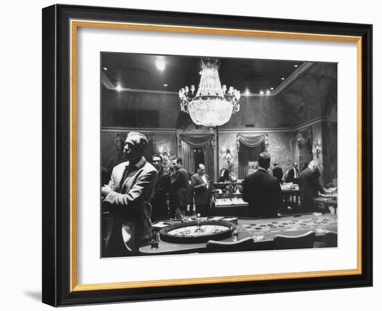 Sparse Crowd at a Casino at the Time of the Diplomatic Break with the Us-null-Framed Photographic Print