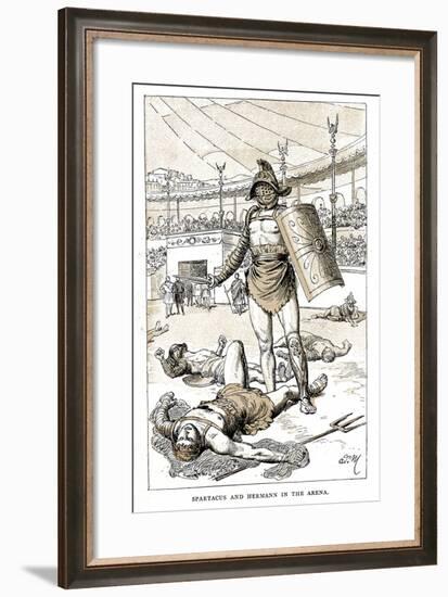 Spartacus and Hermann in the Arena, Late 19th Century-null-Framed Giclee Print
