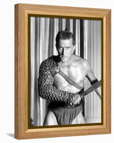 Spartacus by Stanley Kubrik with Kirk Douglas, 1960 (b/w photo)-null-Framed Stretched Canvas