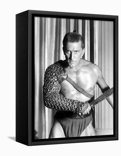 Spartacus by Stanley Kubrik with Kirk Douglas, 1960 (b/w photo)-null-Framed Stretched Canvas