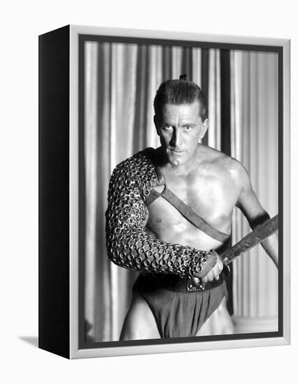 Spartacus by Stanley Kubrik with Kirk Douglas, 1960 (b/w photo)-null-Framed Stretched Canvas