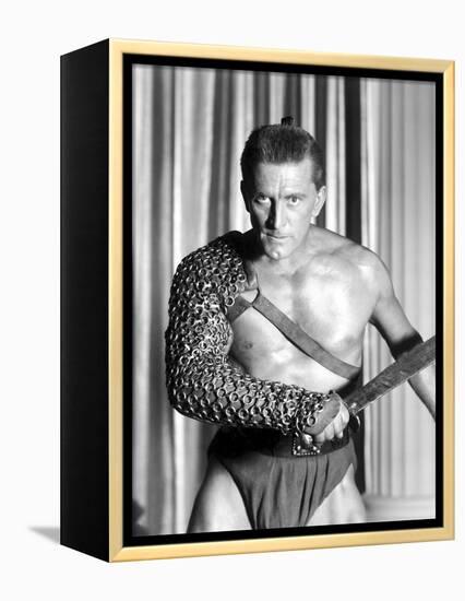 Spartacus by Stanley Kubrik with Kirk Douglas, 1960 (b/w photo)-null-Framed Stretched Canvas