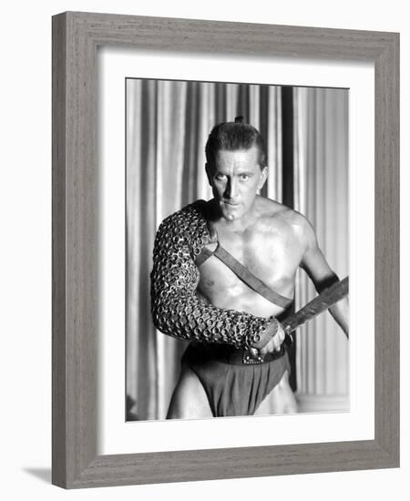 Spartacus by Stanley Kubrik with Kirk Douglas, 1960 (b/w photo)-null-Framed Photo