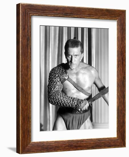 Spartacus by Stanley Kubrik with Kirk Douglas, 1960 (b/w photo)-null-Framed Photo