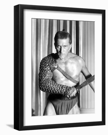 Spartacus by Stanley Kubrik with Kirk Douglas, 1960 (b/w photo)-null-Framed Photo