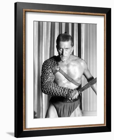 Spartacus by Stanley Kubrik with Kirk Douglas, 1960 (b/w photo)-null-Framed Photo