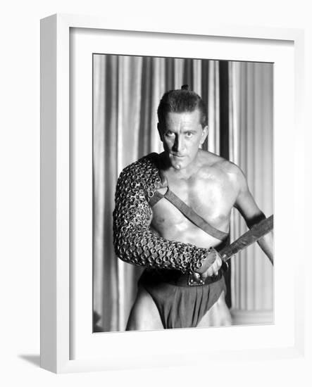 Spartacus by Stanley Kubrik with Kirk Douglas, 1960 (b/w photo)-null-Framed Photo