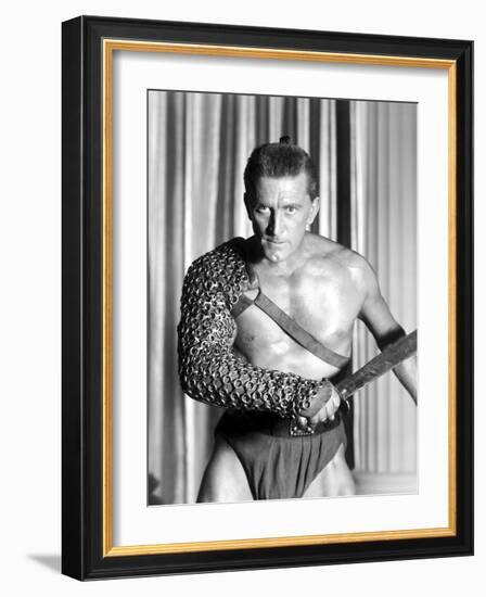 Spartacus by Stanley Kubrik with Kirk Douglas, 1960 (b/w photo)-null-Framed Photo