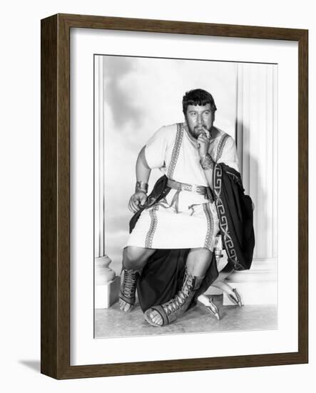 Spartacus by Stanley Kubrik with Peter Ustinov, 1960 (b/w photo)-null-Framed Photo