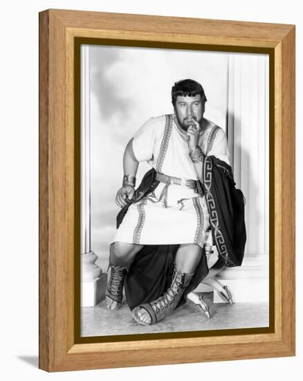 Spartacus by Stanley Kubrik with Peter Ustinov, 1960 (b/w photo)-null-Framed Stretched Canvas