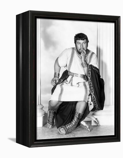 Spartacus by Stanley Kubrik with Peter Ustinov, 1960 (b/w photo)-null-Framed Stretched Canvas