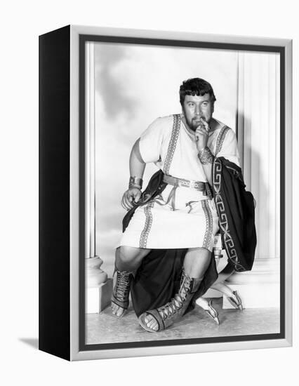 Spartacus by Stanley Kubrik with Peter Ustinov, 1960 (b/w photo)-null-Framed Stretched Canvas