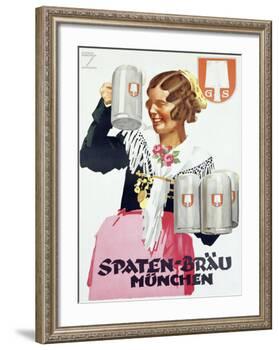 Spaten Brau-Ludwig Hohlwein-Framed Giclee Print