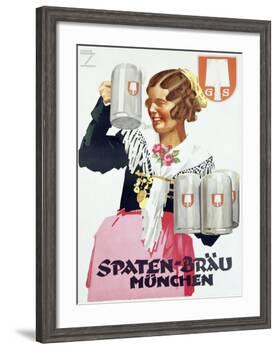 Spaten Brau-Ludwig Hohlwein-Framed Giclee Print