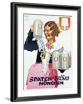 Spaten Brau-Ludwig Hohlwein-Framed Giclee Print