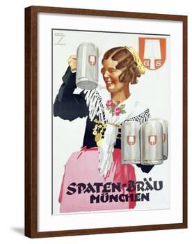 Spaten Brau-Ludwig Hohlwein-Framed Giclee Print