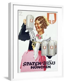 Spaten Brau-Ludwig Hohlwein-Framed Giclee Print