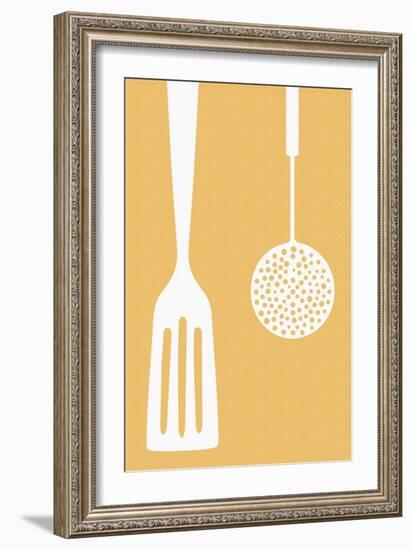 Spatula and Skimmer - Letterpress-Lantern Press-Framed Art Print