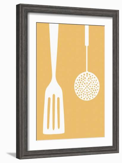 Spatula and Skimmer - Letterpress-Lantern Press-Framed Art Print