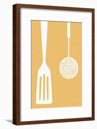 Spatula and Skimmer - Letterpress-Lantern Press-Framed Art Print