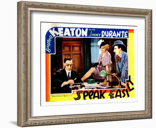 Speak Easily, from Left: Buster Keaton, Thelma Todd, Jimmy Durante, 1932-null-Framed Art Print