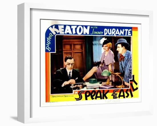 Speak Easily, from Left: Buster Keaton, Thelma Todd, Jimmy Durante, 1932-null-Framed Art Print