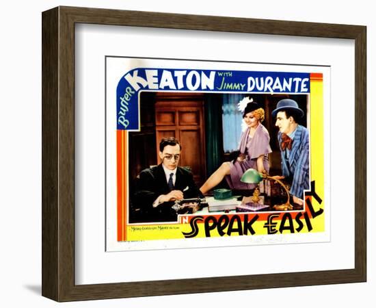 Speak Easily, from Left: Buster Keaton, Thelma Todd, Jimmy Durante, 1932-null-Framed Premium Giclee Print