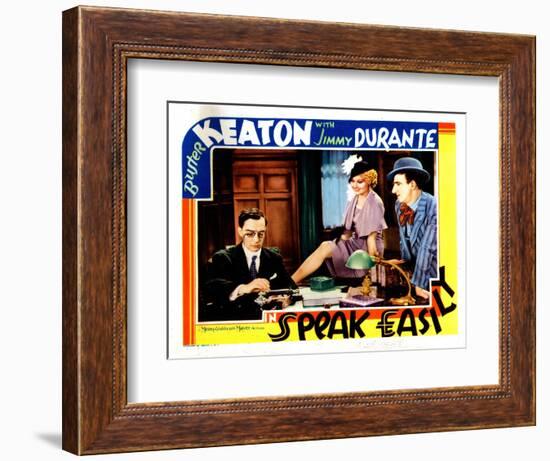 Speak Easily, from Left: Buster Keaton, Thelma Todd, Jimmy Durante, 1932-null-Framed Premium Giclee Print