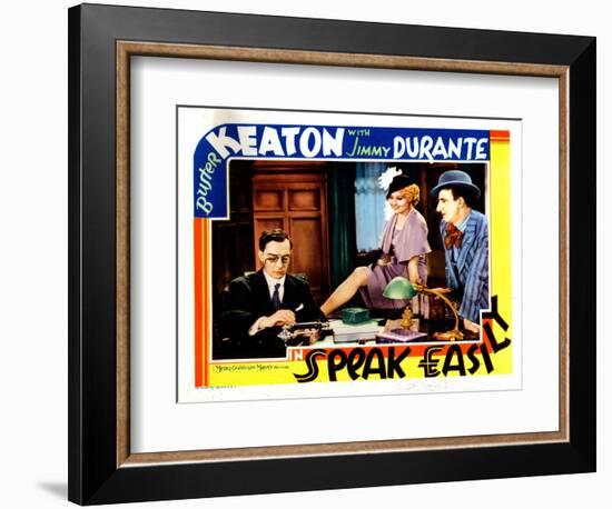 Speak Easily, from Left: Buster Keaton, Thelma Todd, Jimmy Durante, 1932-null-Framed Premium Giclee Print